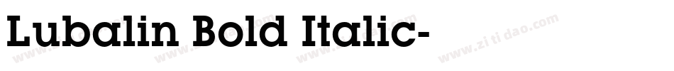 Lubalin Bold Italic字体转换